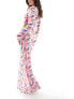 Vero Moda beach mesh maxi skirt co-ord in blurred watercolour print