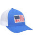 Men's Royal and White PFG Fish Flag COOLMAX Trucker Snapback Hat