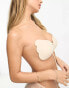 ASOS DESIGN lace up cleavage stick on bra in beige