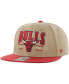 Men's Khaki, Red Distressed Chicago Bulls Chilmark Captain Snapback Hat