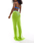 Threadbare beach maxi skirt in lime green