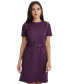 Petite Faux-Suede Belted Sheath Dress