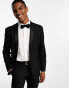 ASOS DESIGN slim tuxedo suit jacket in black