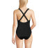 Women's Scoop Neck X-Back High Leg Tugless Sporty One Piece Swimsuit