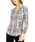 Women's Print Zip-Pocket Top, in Regular & Petite, Created for Macy's