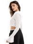 Vero Moda seersucker blouse with tie front in white