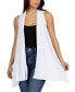 Draped Open Front Sleeveless Cardigan Vest