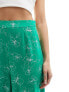 Glamorous wide leg trousers in green scribble floral