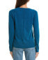 Forte Cashmere Raglan V-Neck Cashmere Sweater Women's Blue Xl