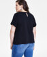 Plus Size Cotton Embellished Tee, Created for Macy's