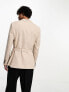 ASOS DESIGN skinny belted blazer in taupe in micro texture