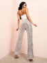 ASOS LUXE square sequin trousers in pink