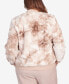 Plus Size St.Moritz Zip Up Space Dye Faux Fur Jacket