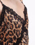 Topshop leopard lace cami in brown