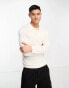 ONLY & SONS knit long sleeve polo in off white