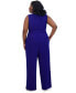 Women's Surplice-Neck Sleeveless Tie-Waist Jumpsuit