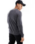 ASOS DESIGN knitted merino wool v- neck jumper in grey