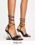 Topshop Wide fit Rilee two part ankle tie sandal black