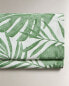 Tropical leaves print flat sheet