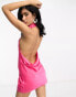 Pretty Lavish backless satin mini dress in pink