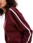 Stradivarius STR side stripe sweatshirt in wine