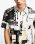 Volcom co-ord shirt with 80s wavy print in white