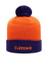 Men's Orange and Purple Clemson Tigers Core 2-Tone Cuffed Knit Hat with Pom