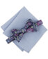 Men's Quimby Floral Bow Tie & Solid Pocket Square Set, Created for Macy's