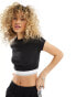 adidas Originals rib crop t-shirt in black