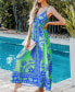 Women's Tropical Plunging Sleeveless Maxi Beach Dress