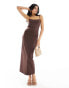 4th & Reckless cami low back bead detail maxi dress in brown