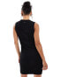 Armani Exchange black fine knit dress in black