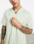 ASOS DESIGN revere stripe shirt in green