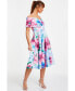 Women's Scuba Floral Bardot Skater Midi Dress