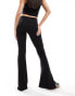 Bershka high waisted jersey flared trousers in black