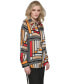 Karl Lagerfeld Women's Geo-Print Long-Sleeve Blouse