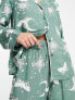 ASOS DESIGN Tall modal astrology shirt & trouser pyjama set in sage