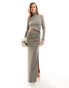 Aria Cove cut out maxi dress in charcoal