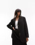 Topshop – Eleganter Oversize-Blazer in Schwarz mit verdrehtem Ärmel