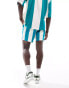 GANT logo bold stripe drawcord shorts in turquoise blue CO-ORD