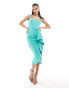 True Violet corset midi dress in turquoise