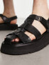 ASRA Sandy chunky fisherman sandals in black leather