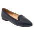 Trotters Hannah T2270-400 Womens Blue Wide Leather Loafer Flats Shoes