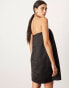 ASOS EDITION bandeau heavy satin mini dress in black