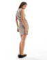 Vero Moda high neck jersey mini dress in washed grey