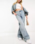 Mango wide leg slouchy denim jean in washed blue