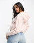 Night Addict cropped hoodie with pizza print in baby pink