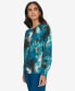 Women's Printed Keyhole Blouse