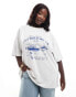 ASOS DESIGN Curve oversized t-shirt with harbour boat graphic