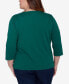 Plus Size Classic Birds With Hats Detailed Crew Neck Top